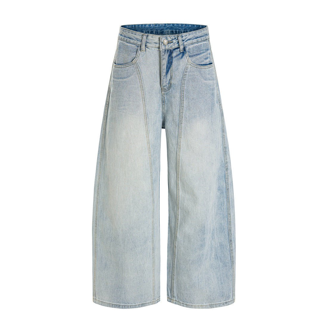 Wide - Leg Denim Pants Loose Deconstructed Design Casual Bottoms - XGEM® - Not Made for Everyone